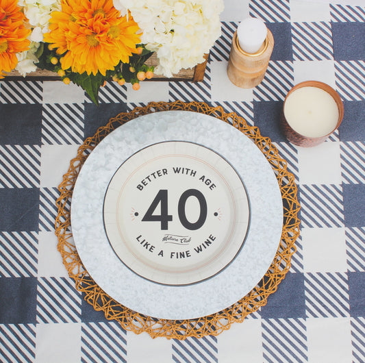 40 Birthday Plates "Mature Club" 10pk