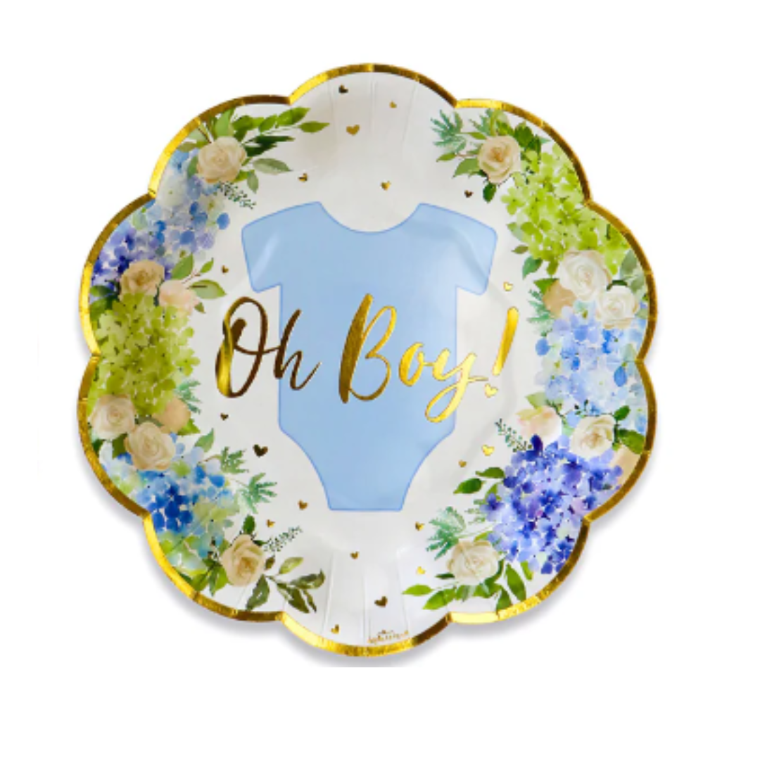 Floral Boy Dessert Plates 16pk