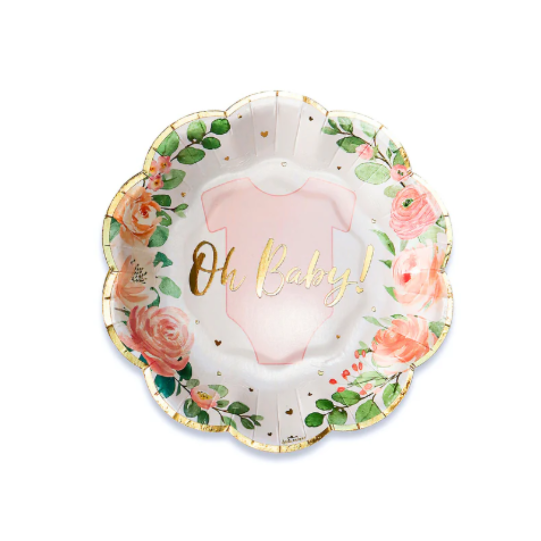 Floral Girl Dessert Plates 16pk