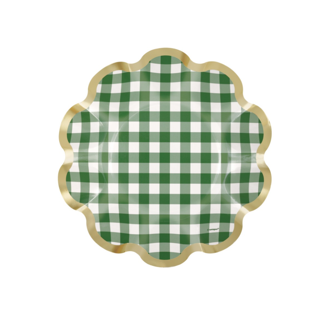 Garden Party Plaid Plates 8pk