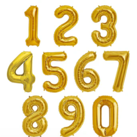 Number Balloon - Gold