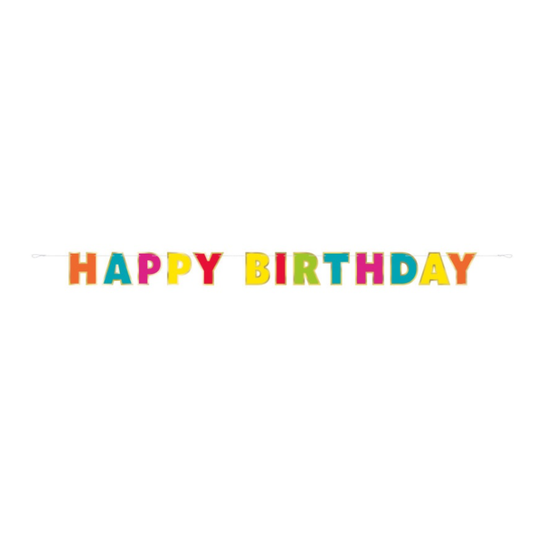 Rainbow and Gold Happy Birthday Banner