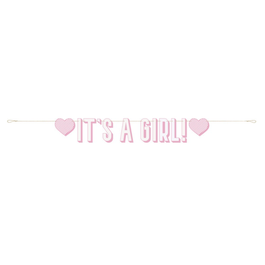 Pink It's A Girl Banner