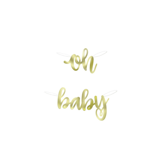 "Oh Baby" Gold Banner