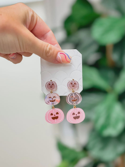 Pink Pumpkin Earrings