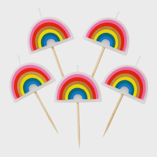 Rainbow Birthday Candles 5pk