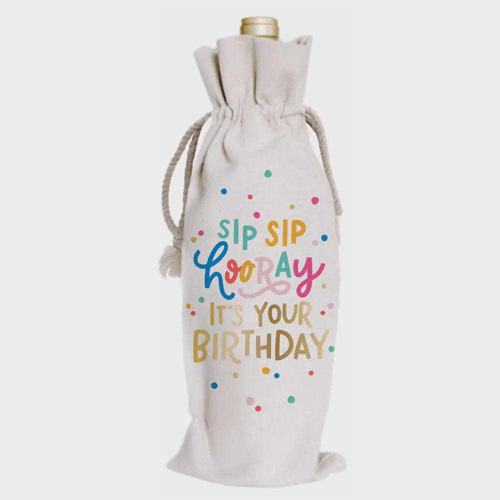 Wine Bottle Bag - Sip Sip Hooray