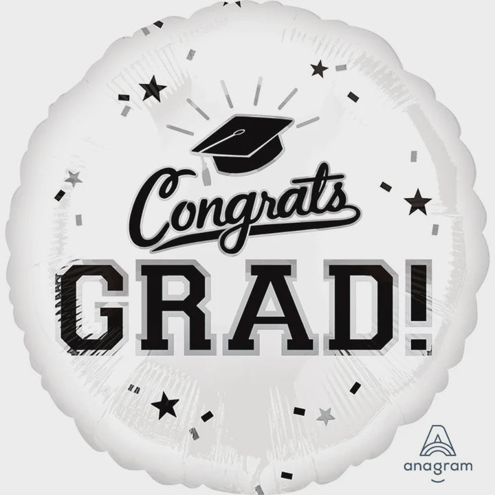 Foil Standard - Congrats GRAD Silver confetti