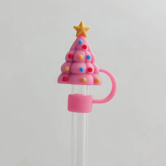 Straw Cover "Pink Christmas Tree"