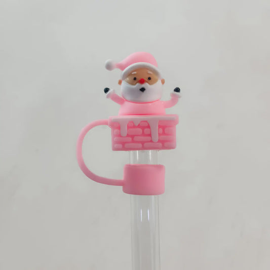 Straw Cover "Pink Santa"