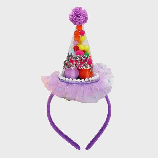 Purple Happy Birthday Headband