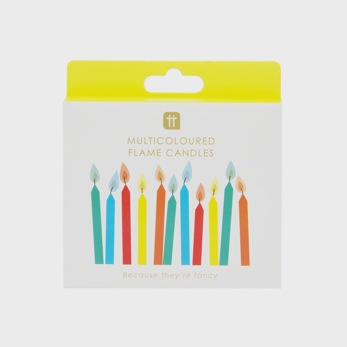 Colored Flamed Birthday Candles - 12pk